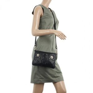 Marc by Marc Jacobs Black Leather Totally Turnlock Percy Crossbody Clutch
